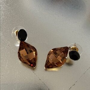 Bloomingdale's Gold and Brown Earrings